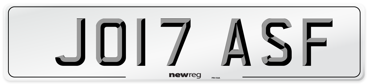 JO17 ASF Number Plate from New Reg